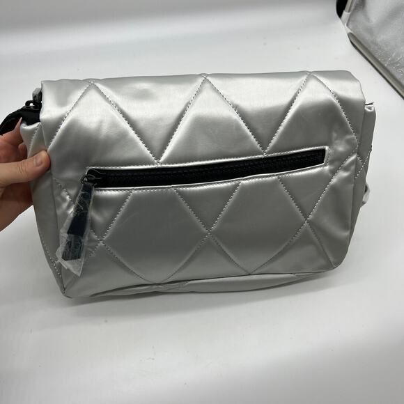Shawn Killinger x IHKWIP Knotted Shoulder Bag w Crossbody Strap Metallic Silver - Picture 2 of 16